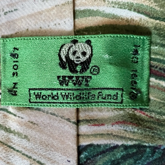 Vintage WWF World Wildlife Fund 1991 100% silk Jaguar tie design number 127 - Picture 5 of 6